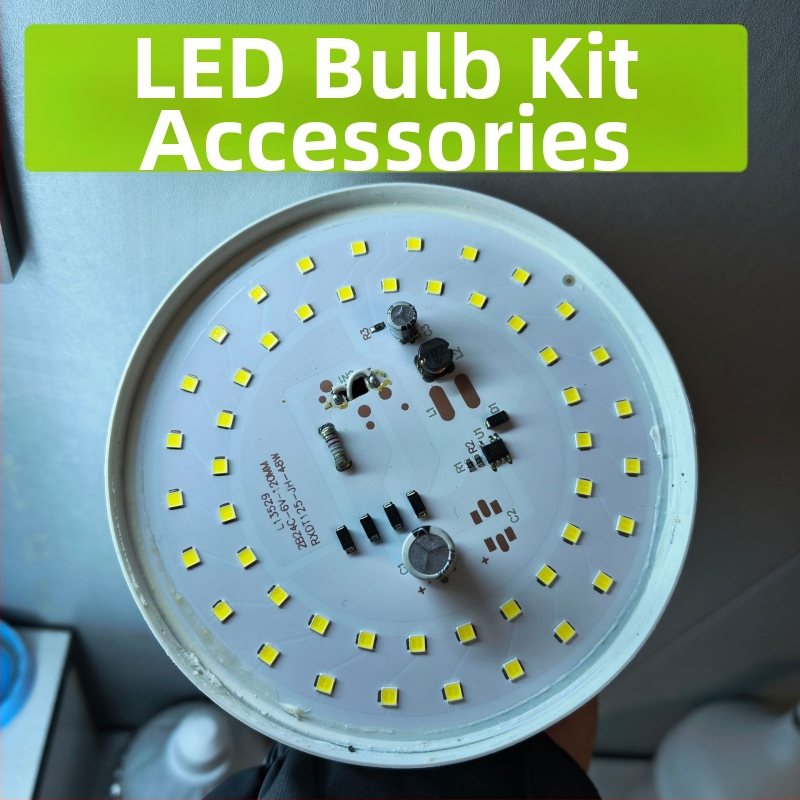Komponenty LED žiarovky, E27 pätica, puzdro žiarovky, bezspájkovaná SKD súprava, montáž, svetelný zdroj, hliníkový ovládač, sada príslušenstva
