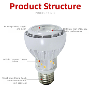 LED COB прожекторна крушка за кейтеринг, нагоре-надолу светене, E27 база, без трептене, 15W