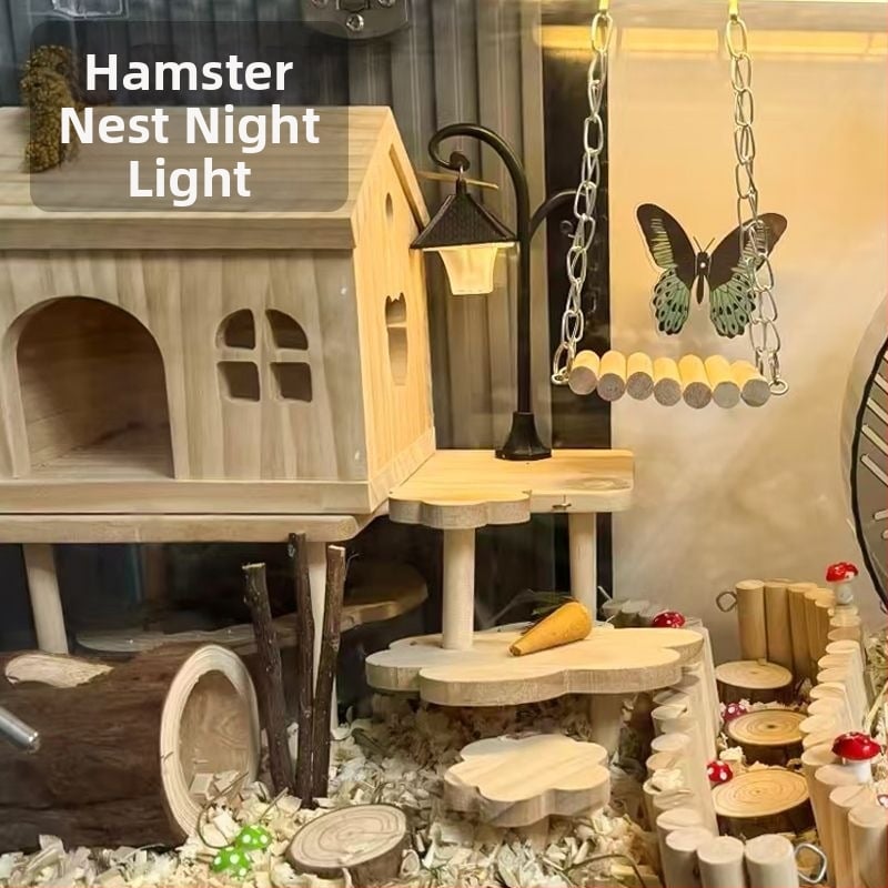 Lampă mică creativă de noapte pentru cușca de hamster — lampă ambientală pentru peisaj miniatural și decor pentru casă de păpuși