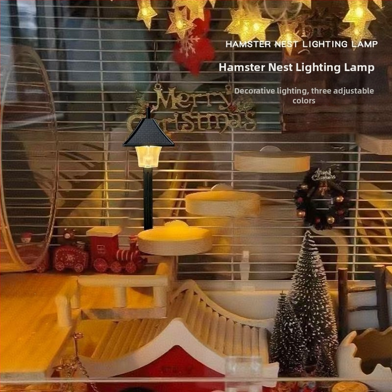 Kreatívne mini nočné svetlo do klietky pre škrečky — ambientná krajinná lampa pre dekoráciu domčeka pre bábiky