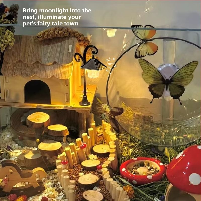 Lampă mică creativă de noapte pentru cușca de hamster — lampă ambientală pentru peisaj miniatural și decor pentru casă de păpuși