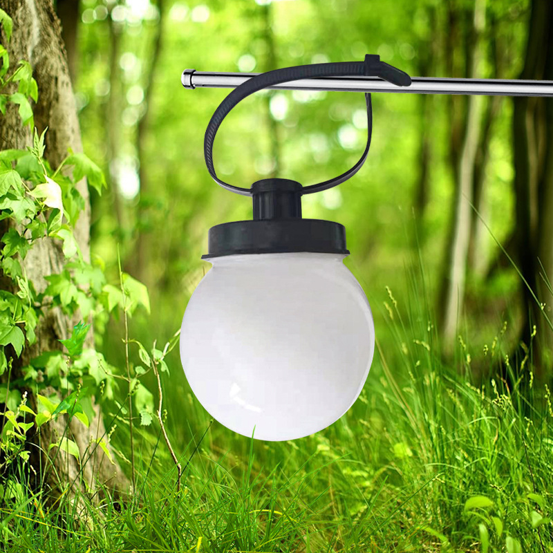 Соларни кръгли LED лампи за тревна площ – комплект за градина и двор