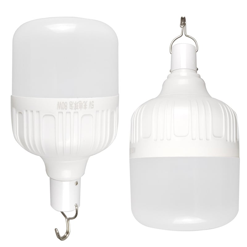 Зареждащи се LED крушки, 5 нива на яркост, комплект от 6 броя, за къмпинг и външни пазарни сергии
