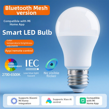 Inteligentná LED žiarovka s päticou E27, verzia Bluetooth Mesh, domáce použitie, diaľkové ovládanie cez mobilný telefón a hlasové ovládanie