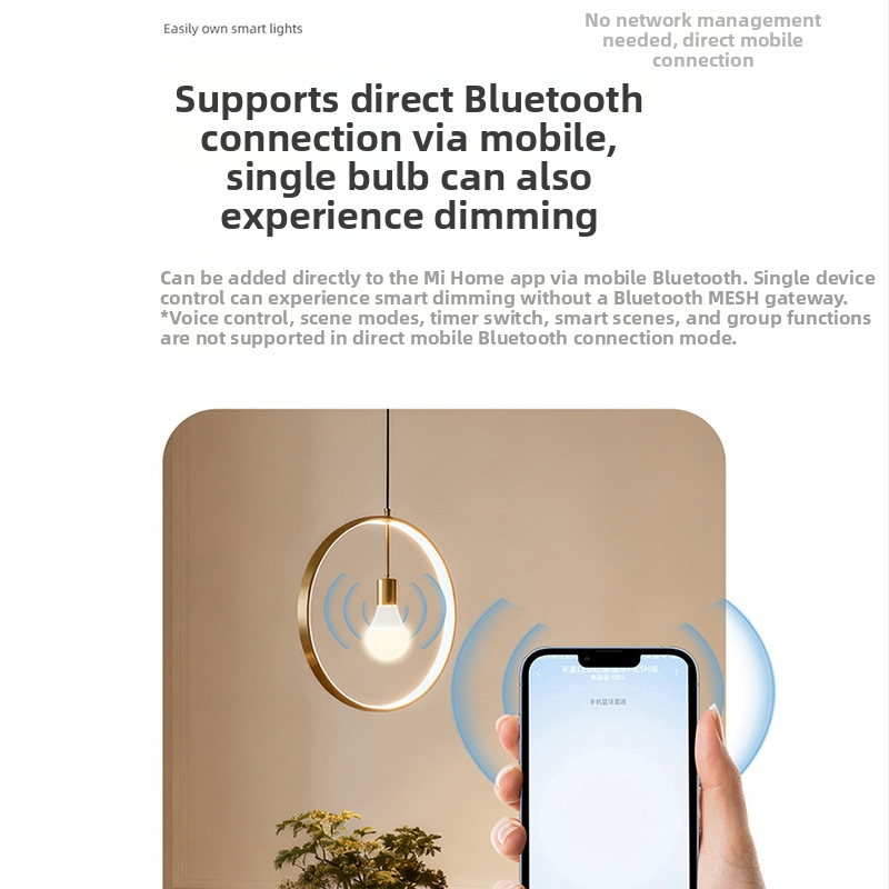 Inteligentná LED žiarovka s päticou E27, verzia Bluetooth Mesh, domáce použitie, diaľkové ovládanie cez mobilný telefón a hlasové ovládanie