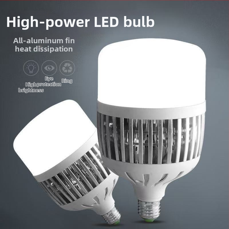 LED žiarovka, úsporná, pätica E27, pre domácnosť, dielňu, stavenisko a továreň; vysoký jas 6000 lm, CRI 90–100, hliníkové telo, tienidlo z PC, séria Bubble, 2835 LED diód, nestmievateľná, 220 V, IP30, životnosť 3 roky