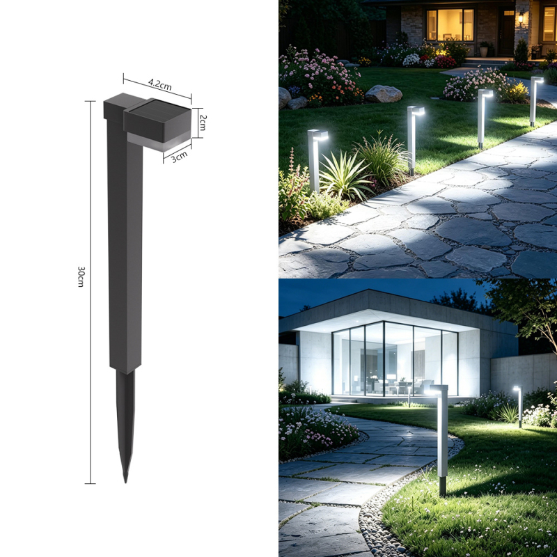 Lumină solară pentru exterior, lumini mini pentru sol, iluminare peisageră pentru gazon și parc, lumini decorative