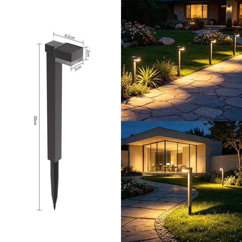 Lumină solară pentru exterior, lumini mini pentru sol, iluminare peisageră pentru gazon și parc, lumini decorative