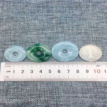 Imitacija žada od akrilnih malih kružnih pločica za DIY nakit - bijele i zelene nijanse žada