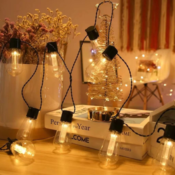 Edison vintage lampice u obliku papaje za dvorište — solarno napajanje, kuglične žarulice, za kampiranje na otvorenom