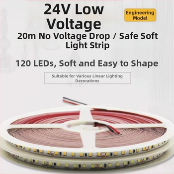 24V lineárny LED pásik, holá verzia, 12V samolepiaci, nízke/vysoké napätie, 20 m, bez úbytku napätia