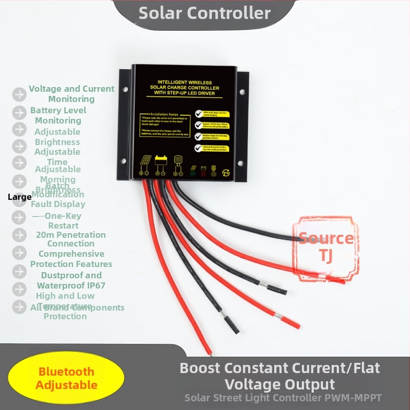 MPPT Bluetooth kontroler za solarno ulično osvjetljenje, konstantan napon i konstantni tok, 3.2V/3.7V/6.4V/7.4V/12V/24V