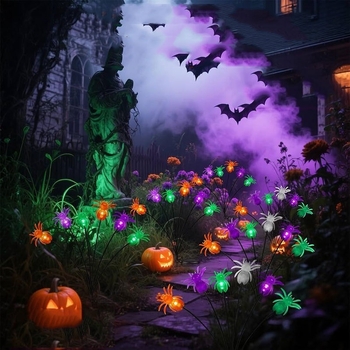 Vanjska vodootporna solarna svjetiljka u obliku pauka – Halloween dekoracija, strašna atmosfera, svjetiljka za tlo