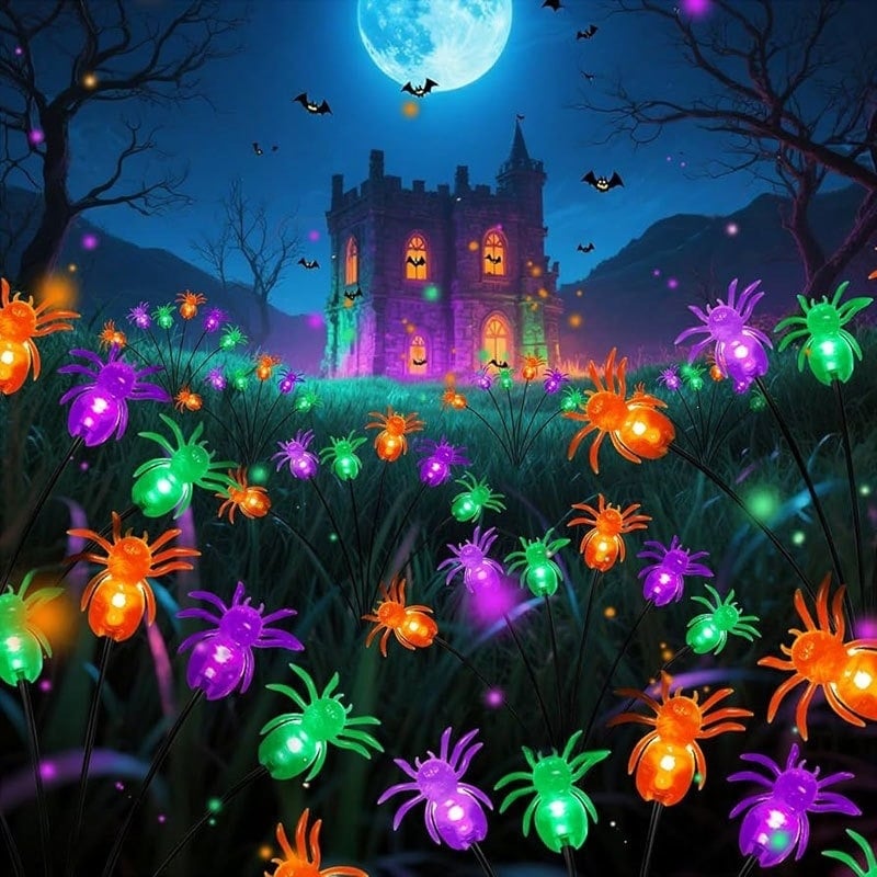Vanjska vodootporna solarna svjetiljka u obliku pauka – Halloween dekoracija, strašna atmosfera, svjetiljka za tlo