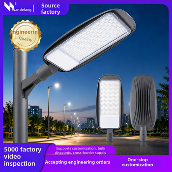 DOB γραμμικός LED φωτιστής δρόμου κεφαλή 200W, εξωτερικός φωτισμός υψηλής ισχύος, 13000 lm, 6000–6500K, IP65, γωνία δέσμης 120°, αλουμινένιο περίβλημα