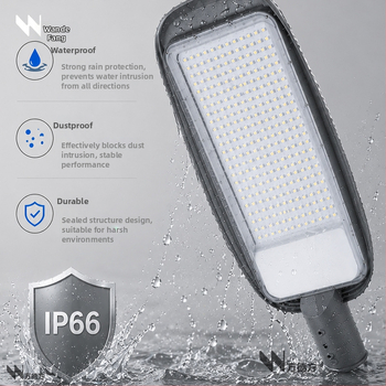 DOB γραμμικός LED φωτιστής δρόμου κεφαλή 200W, εξωτερικός φωτισμός υψηλής ισχύος, 13000 lm, 6000–6500K, IP65, γωνία δέσμης 120°, αλουμινένιο περίβλημα