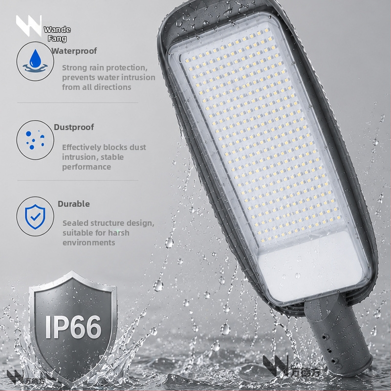 DOB γραμμικός LED φωτιστής δρόμου κεφαλή 200W, εξωτερικός φωτισμός υψηλής ισχύος, 13000 lm, 6000–6500K, IP65, γωνία δέσμης 120°, αλουμινένιο περίβλημα
