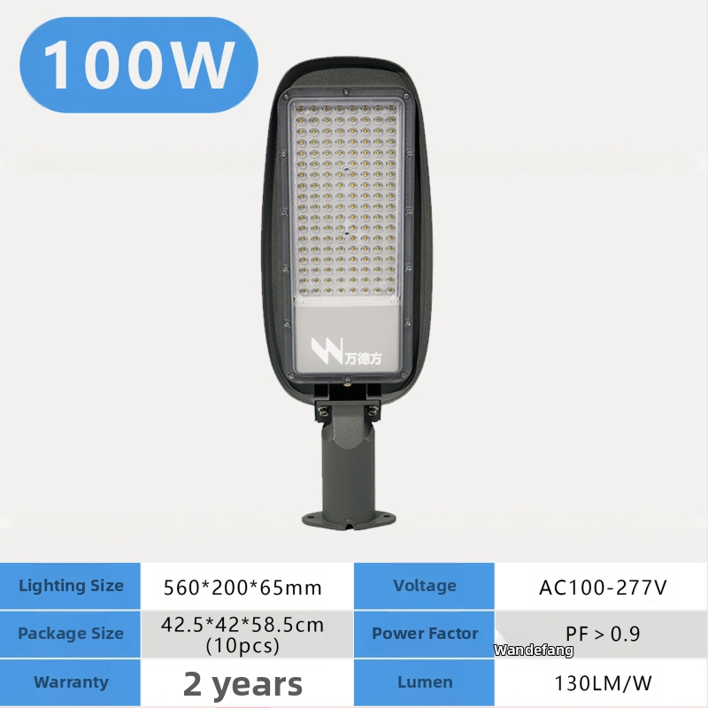 DOB γραμμικός LED φωτιστής δρόμου κεφαλή 200W, εξωτερικός φωτισμός υψηλής ισχύος, 13000 lm, 6000–6500K, IP65, γωνία δέσμης 120°, αλουμινένιο περίβλημα