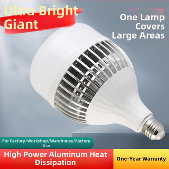 LED žiarovka s hliníkovými rebrami, vysoký výkon, pätica E27, energeticky úsporné priemyselné osvetlenie pre továrne a sklady