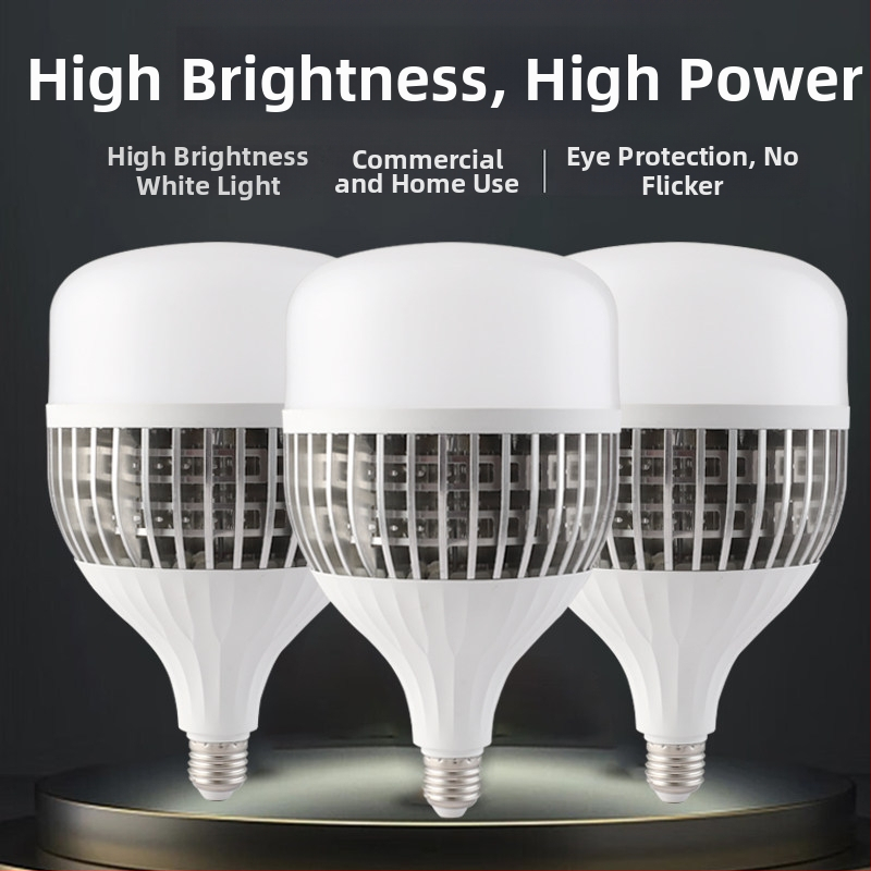 LED žiarovka s hliníkovými rebrami, vysoký výkon, pätica E27, energeticky úsporné priemyselné osvetlenie pre továrne a sklady