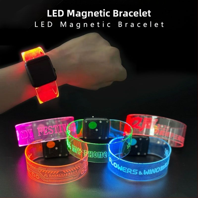 Magnetický LED svietiaci náramok pre fanúšikov koncertov s vlastným logom
