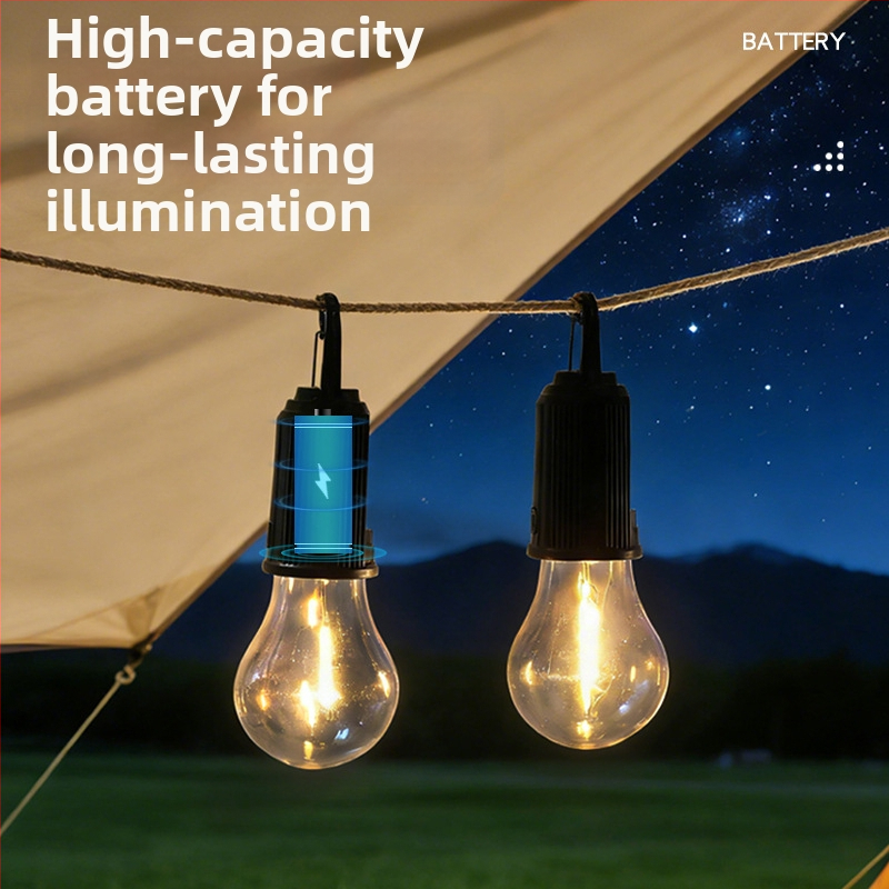 Solárne kempingové svetlo, nabíjateľná lampa v retro štýle s teplou LED volfrámovou žiarovkou, núdzové vonkajšie svetlo