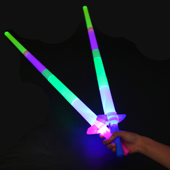 Baston telescopic LED cu efect de flash pentru concerte, cu patru secții și LED electronic încorporat