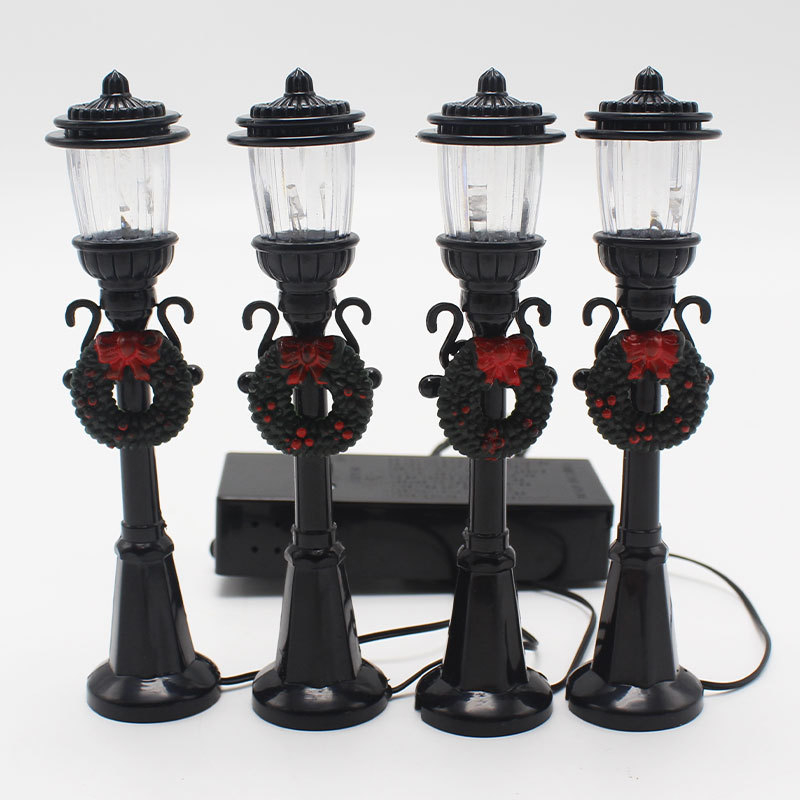 Božićna mini ulična lampa, realističan ukrasni predmet za božićnu uličnu scenu