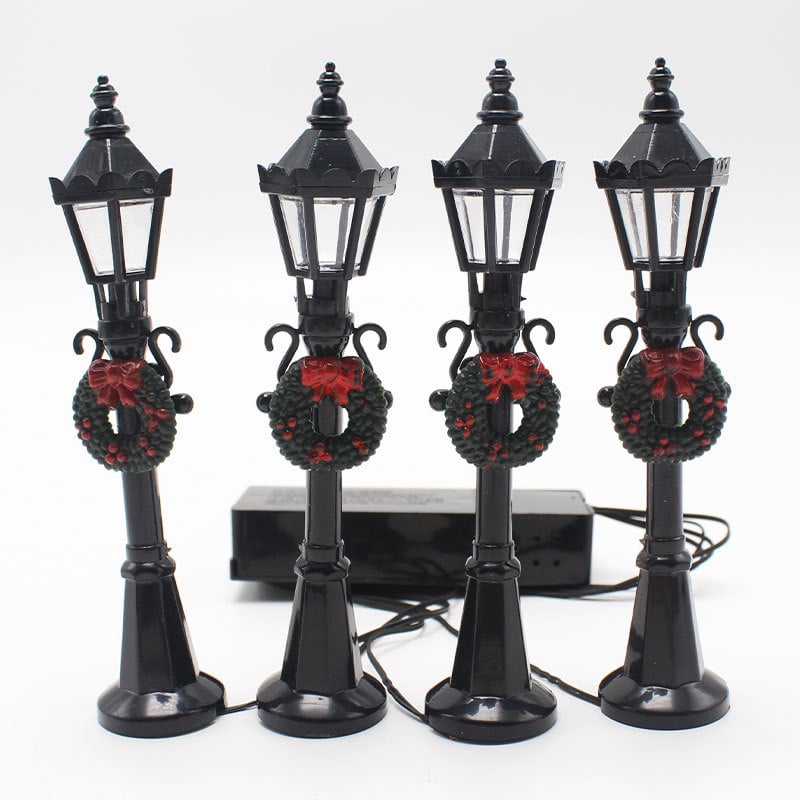 Božićna mini ulična lampa, realističan ukrasni predmet za božićnu uličnu scenu
