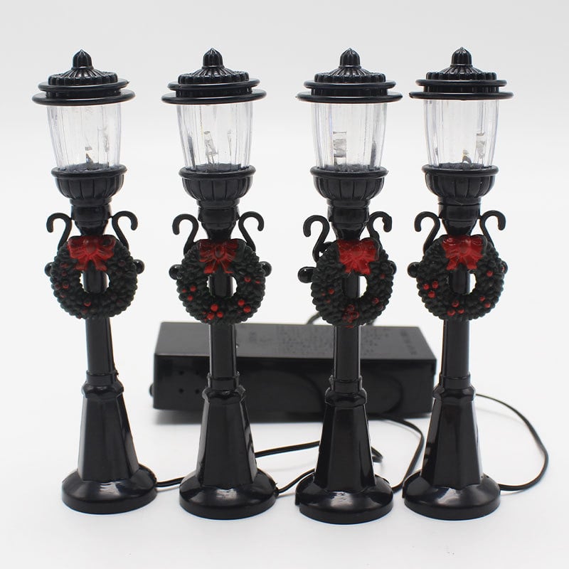Božićna mini ulična lampa, realističan ukrasni predmet za božićnu uličnu scenu