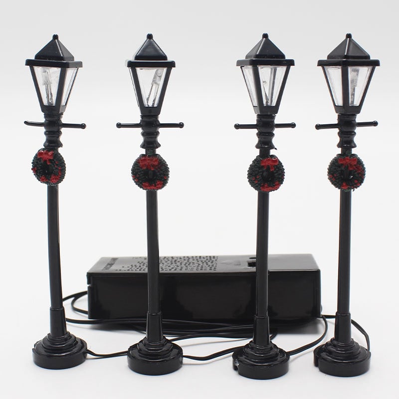 Božićna mini ulična lampa, realističan ukrasni predmet za božićnu uličnu scenu