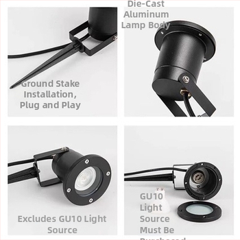 Αλουμινένιο LED φως εδάφους, αδιάβροχο IP65, GU10, 5W, σετ προβολείς κήπου