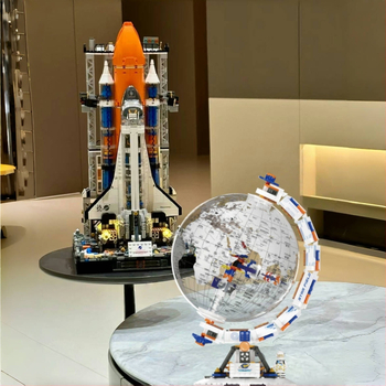 Kompatibilno s LEGO blokovima — globus iz svemirske serije, ručno sastavljeni stoni model, poklon za rođendan dječacima.