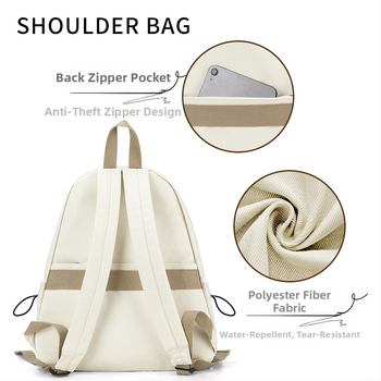 Dámsky módny batoh s veľkou kapacitou, školská taška pre študentky, ležérny mestský štýl, nylon, 20–35 l, zmestí sa na 14-palcový notebook