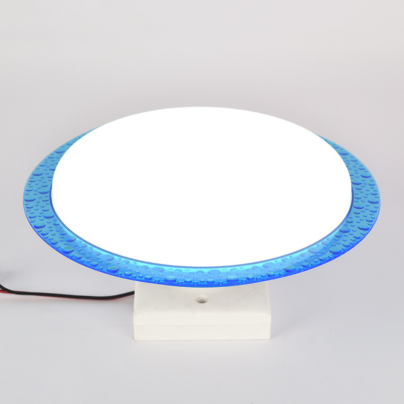 LED UFO οροφής με μπλε άκρη και PC σκιά, στρογγυλή, για οικία και επαγγελματική χρήση