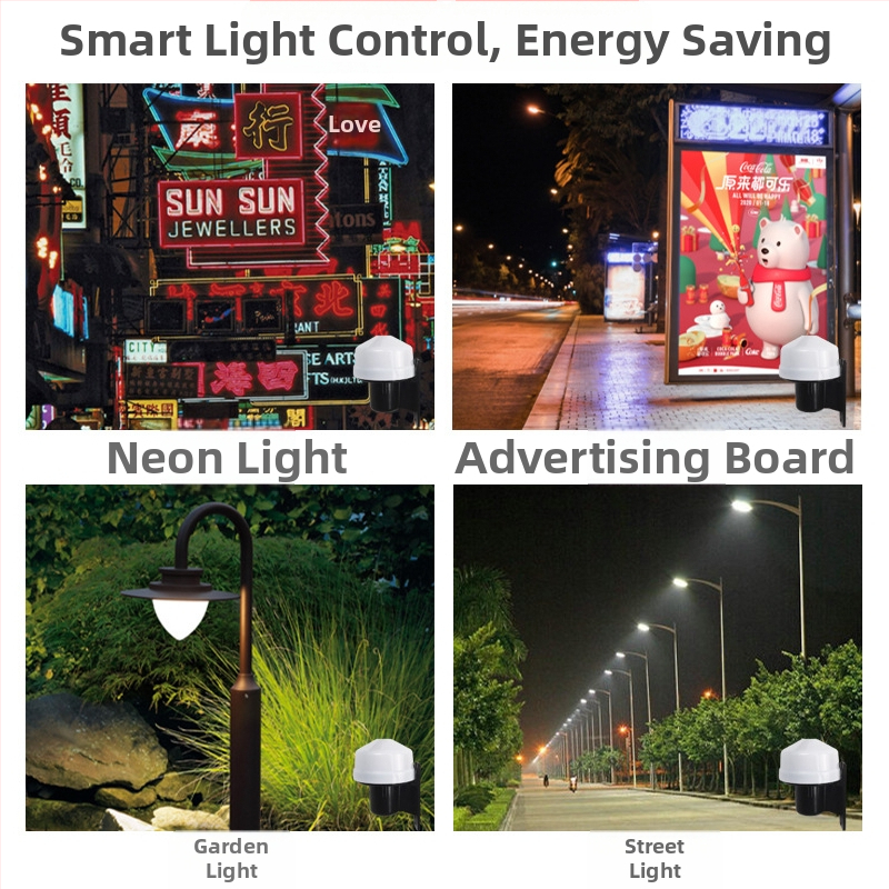 Vonkajšia pouličná lampa 220V so senzorom svetla a inteligentným automatickým ovládaním svetla