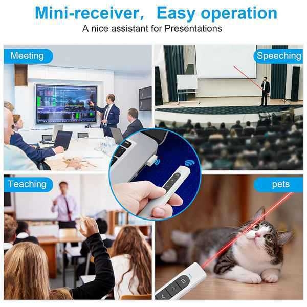 Stilou laser pentru derularea paginilor, telecomandă PPT reîncărcabilă, multifuncțional