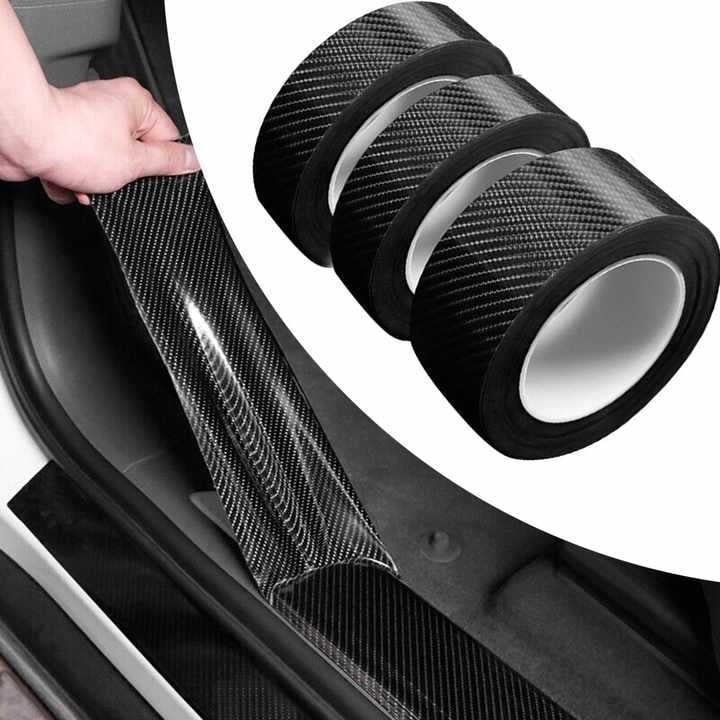 DIY6D Ταινία ανθρακονήματος από βινύλιο για προστασία των προφίλ πορτών αυτοκινήτου – αντιχαρακτηριστική με αλλαγή χρώματος, κατάλληλη για μοτοσικλέτα και ποδήλατο