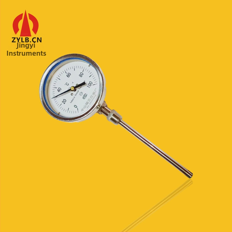 WSS-483 Bimetalový teplomer z nehrdzavejúcej ocele 304, axiálny a radiálny teplomer, 100 °C, DN15