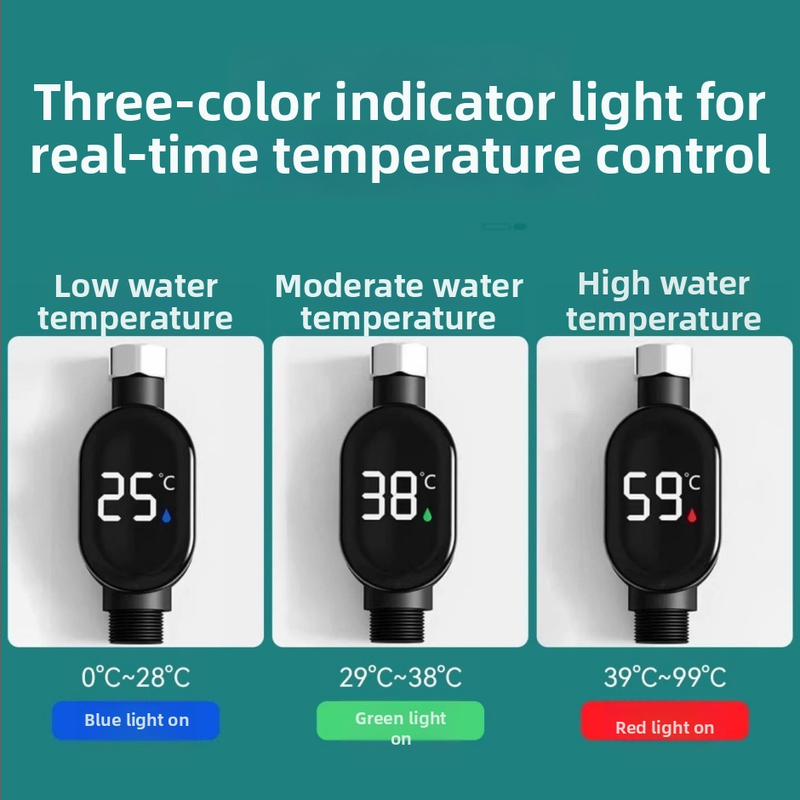LED sprchový teplomer s ukazovateľom teploty vody, univerzálny inteligentný monitor teploty 4 v 1, digitálny displej pre detskú sprchu, odolný voči obareniu