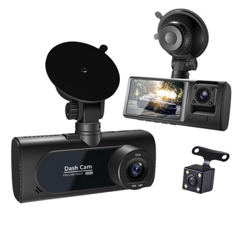V20 dash cam με τρεις φακούς, 1080p νυχτερινή όραση, Wi‑Fi, εμπρός-και-πίσω καταγραφή, αντίστροφη προβολή