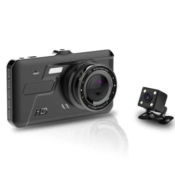 CM-2 Dash Cam με οθόνη αφής 4 ιντσών, 1080p, διπλός φακός εμπρός-πίσω, εγγραφή και ανάστροφη προβολή