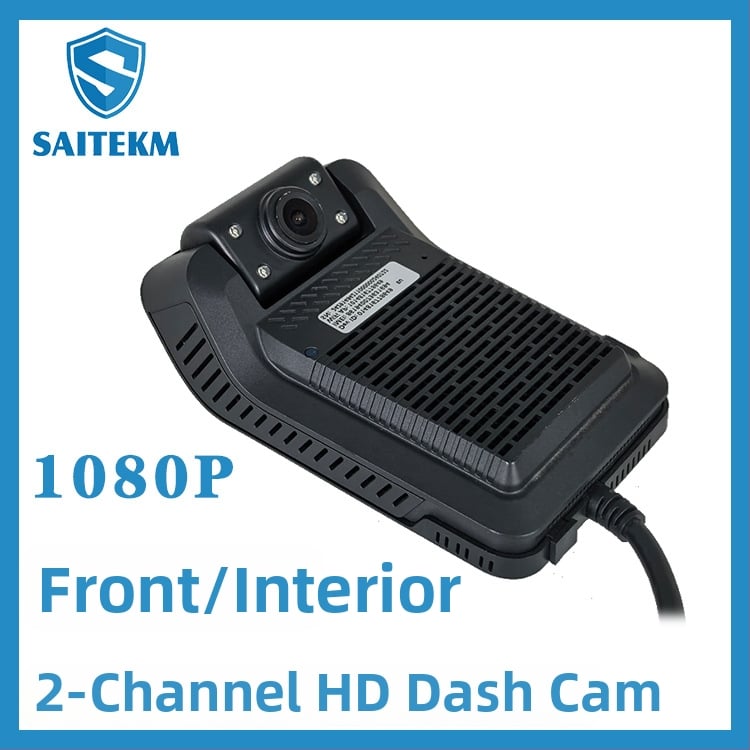Saitmei ADAS HD dash cam διπλού καναλιού αυτοκινήτου με εμπρόσθια και εσωτερική κάμερα, ανίχνευση κόπωσης, ευρυγώνια παρακολούθηση