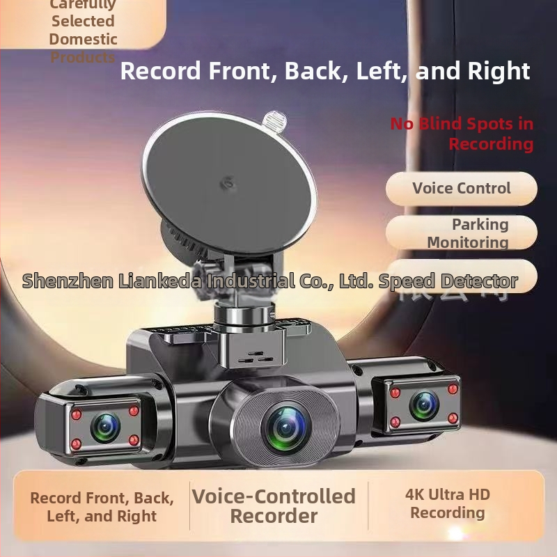 Ultra HD nočná kamera do auta s 360° panoramatickým pohľadom, štyrmi objektívmi a hlasovým ovládaním