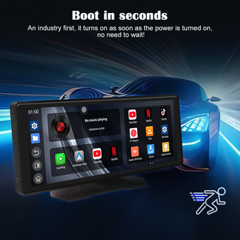 10,25-inčni dash cam s dvostrukim Wi-Fi, bežični CarPlay pametni zaslon i Android navigacija za automobil