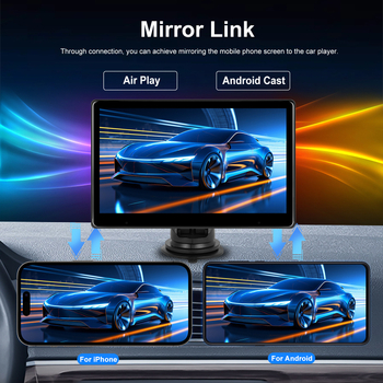 Οθόνη πλοήγησης αυτοκινήτου CarPlay 10,1 ιντσών για κεντρική κονσόλα με HD κάμερα οπισθοπορείας