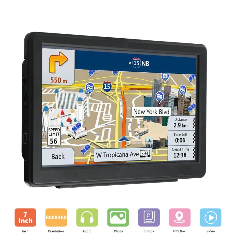 GPS navigacijski 7 inča s HD zaslonom, za automobile, USB sučelje, FM radio, 4GB pohrane, Windows