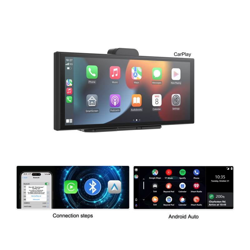 Κάμερα οδήγησης 10,25 ιντσών με πλοήγηση CarPlay и φορητή οθόνη — HD καταγραφή