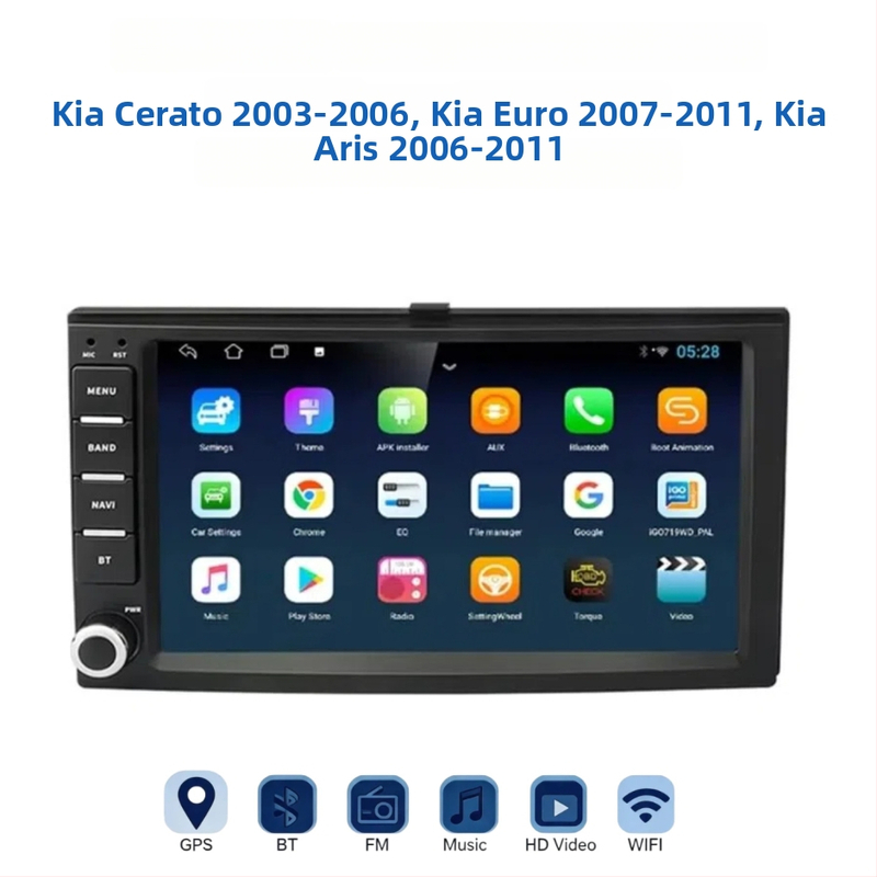 Navigačný systém Kia pre automobily s Androidom, GPS, CarPlay a stredovou konzolou, 7-palcový IPS displej