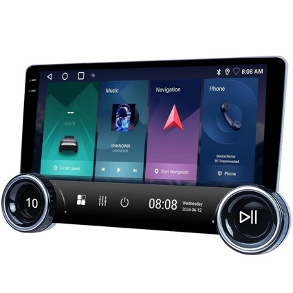 10,1 hüvelykes Android autó navigáció kettős forgókapcsolóval, Bluetooth és CarPlay, univerzális illeszkedés